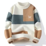 Classic Color Blocked Brand Men's Sweater 2025 Casual High-quality Men's Pullover Autumn/winter Warm Knit Tops