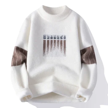 New Winter Tops Handsome Pullover Men Korean Harajuku Mens Christmas Sweaters Grade Luxury Thick Warm Sweater